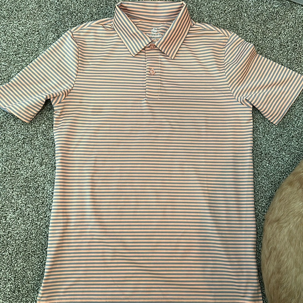 Boys The Class Club Modern Fit Golf shirt (Dillard’s) - orange/peach/gray